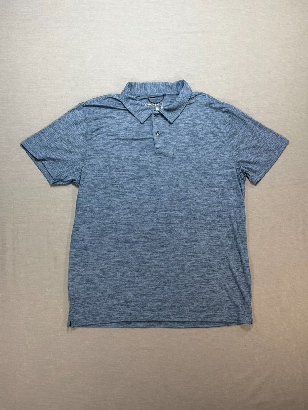 Cotton & Co. Men's Large Navy Blue Performance Polo Shirt Stretch Wicking